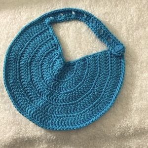 Baby Bib Handmade Crocheted Blue